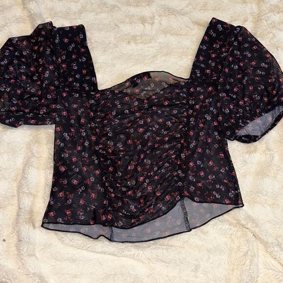 Topshop Layered Sweetheart Neckline Crop Top | Sz 6 - Picture 6 of 7